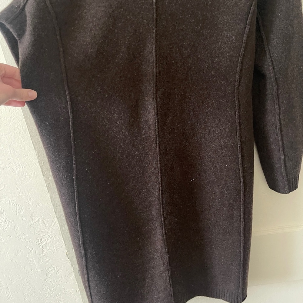 J. Jill wool cashmere Elegant walnut Brown knit Sweater Dress medium long sleeve - Picture 9 of 9